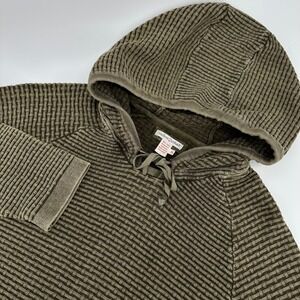 Carbon 2 Cobalt Mens XL Olive Green Textured Basketweave Cotton Hoodie Sweater